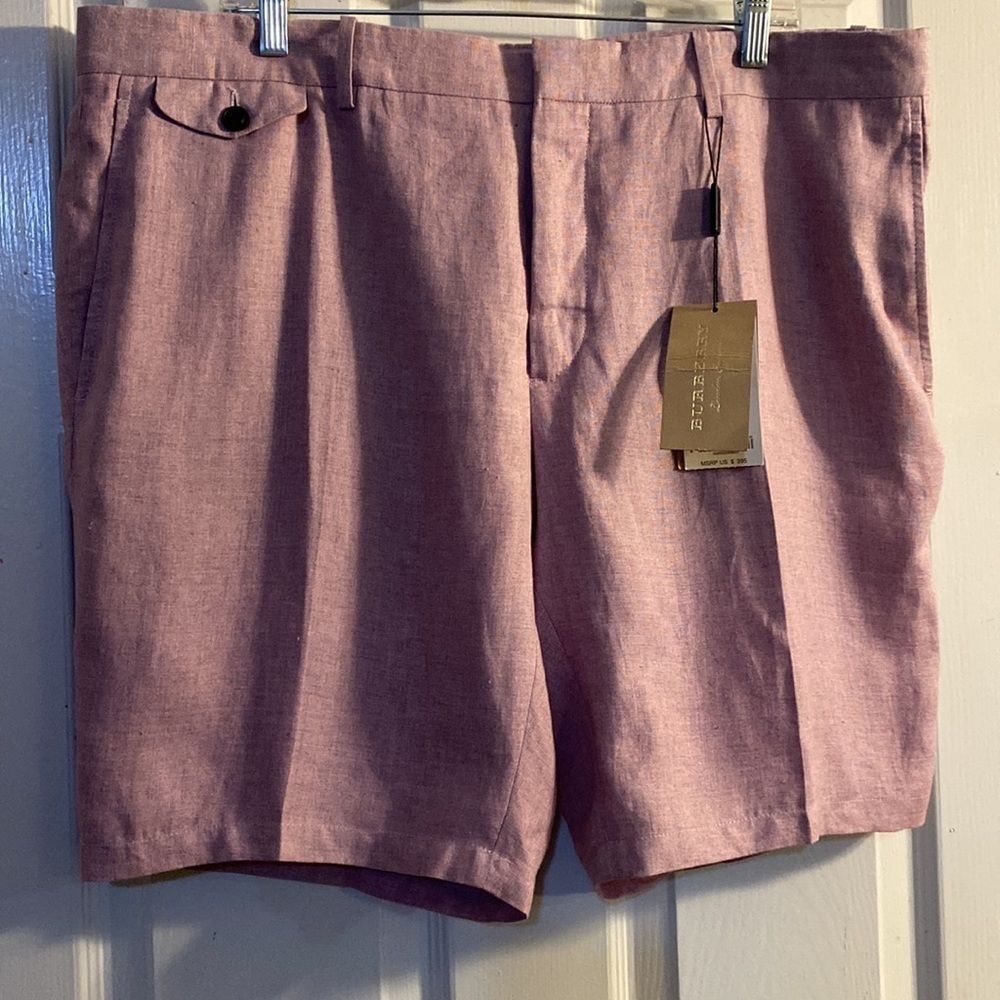 Burberry Mens Linen Golf Shorts Pink Heather Size 48 - Picture 7 of 9